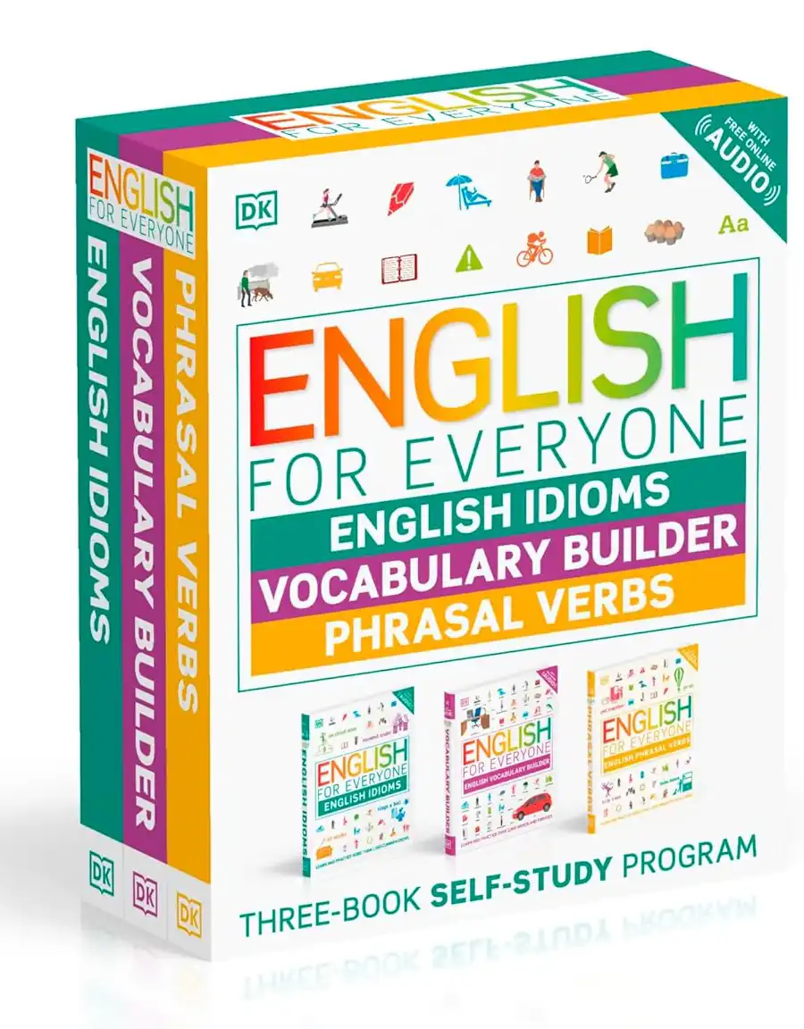 English for Everyone English Idioms, Vocabulary Builder, Phrasal Verbs 3 Book Box Set